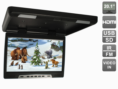 Потолочный автомобильный монитор 20,1" с HDMI и встроенным медиаплеером AVIS Electronics AVS2020MPP (черный)